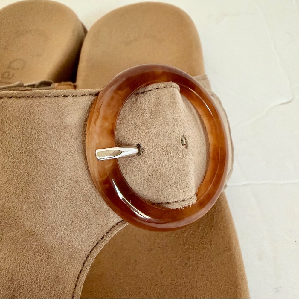 GABOR women’s casual suede thong sandal in rabbit Size 38 (US 7.5) Boho - Picture 4 of 9